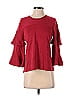 Caryn Vallone 100% Cotton Red Long Sleeve Top Size XS - photo 1