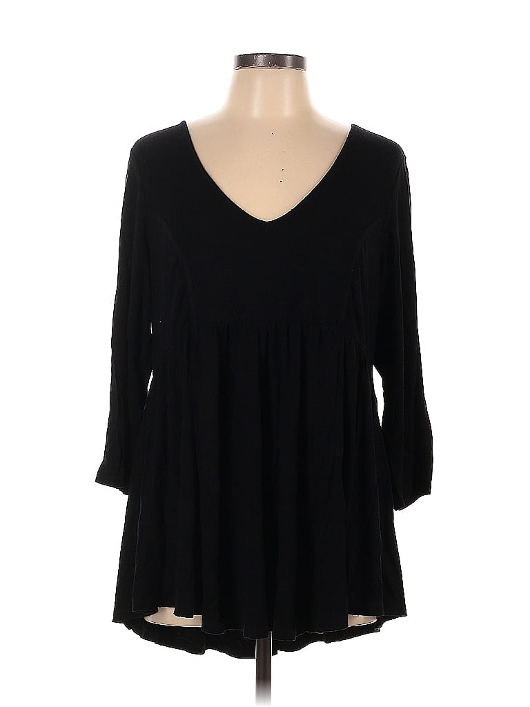 Torrid Black 3/4 Sleeve T-Shirt Size 1X - photo 1