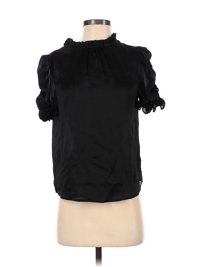 Mele E Pere 100% Polyester Black Short Sleeve Blouse Size S - photo 1