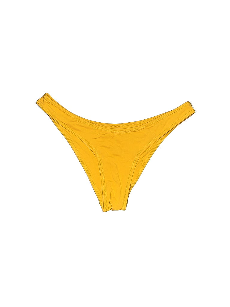 Stone Fox Swim Solid Yellow Swimsuit Bottoms Size S - photo 1