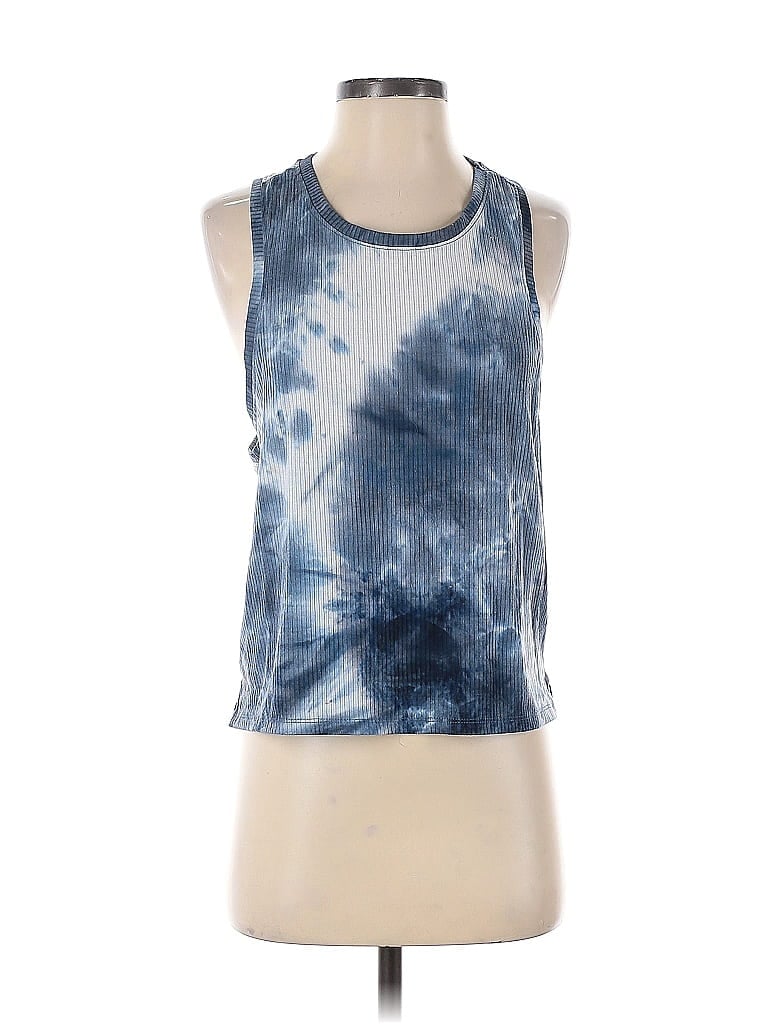 Pre-owned Gaiam Tank Top Blue Halter Neckline Tops