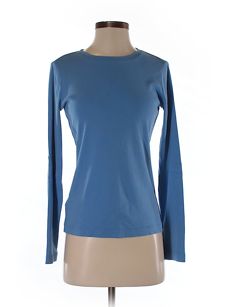 Eddie Bauer 100% Cotton Solid Blue Long Sleeve T-Shirt Size S - 76% off ...
