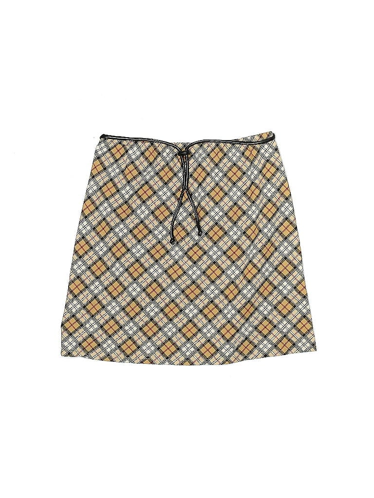 Juniors Argyle Checkered-gingham Plaid Tan Yellow Skirt Size 7 (big kids) - photo 1