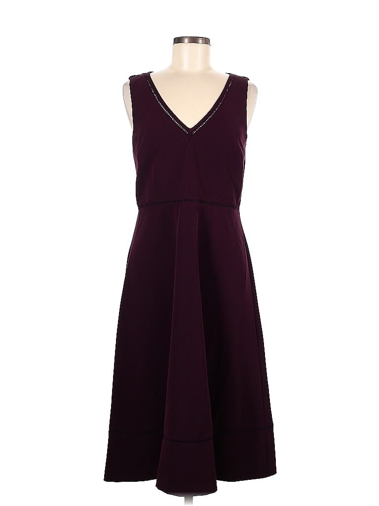 Ann Taylor Solid Burgundy Cocktail Dress Size 6 - photo 1
