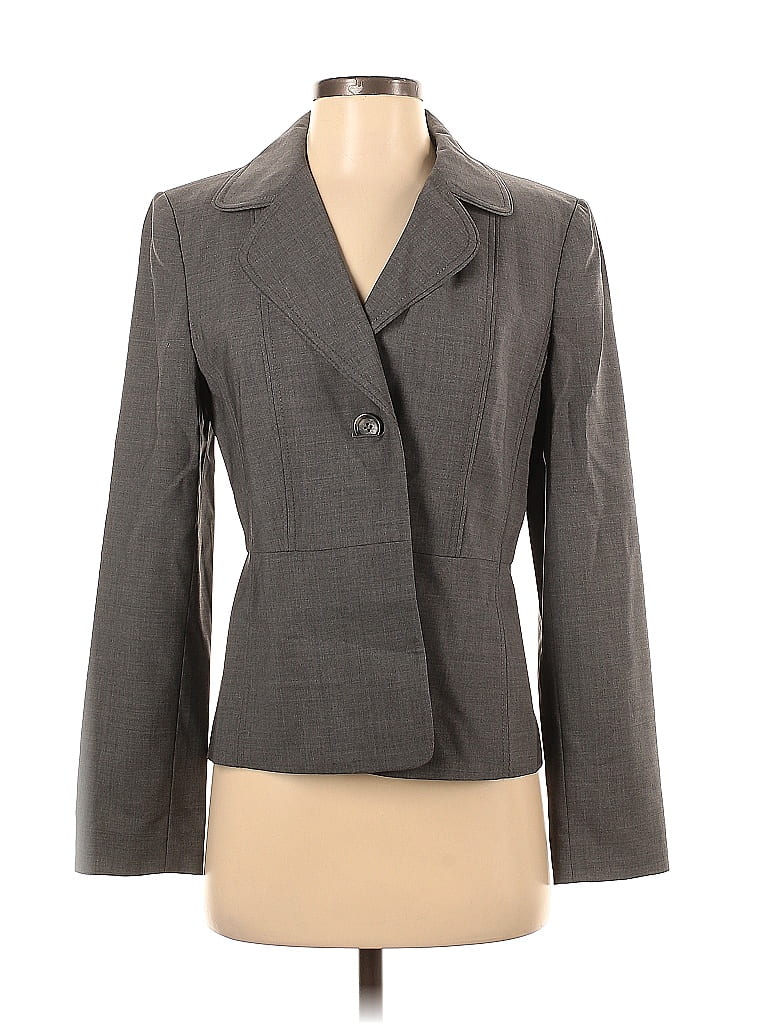 Pre-owned Ann Taylor Blazer Jacket In Gray