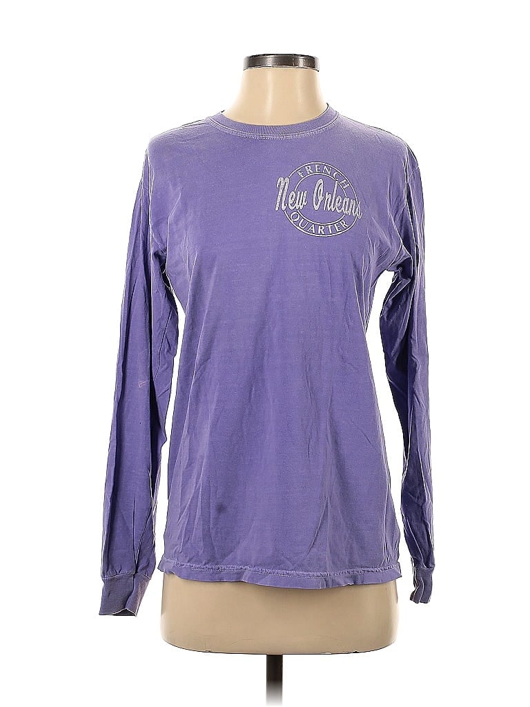 Comfort Colors 100% Cotton Purple Long Sleeve T-Shirt Size P (petite) - photo 1