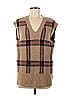 Max Studio Plaid Tan Sweater Vest Size M - photo 1