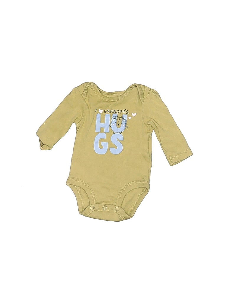 Pre-owned Carter's Babies' Long Sleeve Onesie In Gold