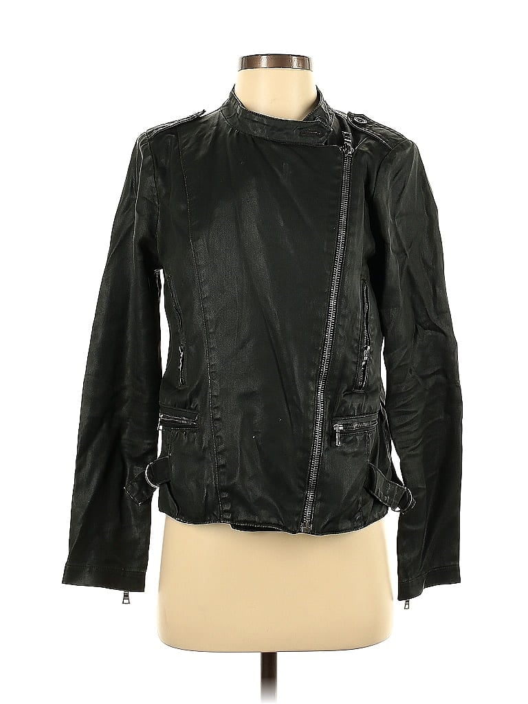 DWP 100% Tencel Black Faux Leather Jacket Size S - photo 1