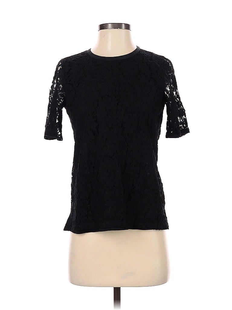Pre-owned Madewell Short Sleeve Top Black Crew Neck Tops