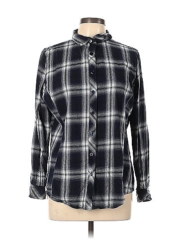 Indigo Long Sleeve Button-Down Shirt (view 1)