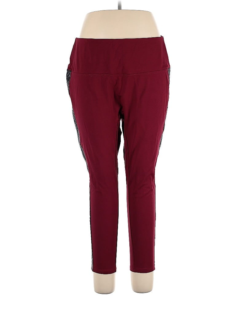 DG^2 by Diane Gilman 100% Polyurethane Solid Burgundy Active Pants Size 1X (petite) - photo 1