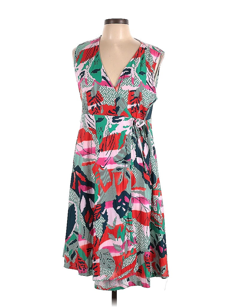 R&B Collection Graphic Tropical Green Casual Dress Size L - 50% off ...