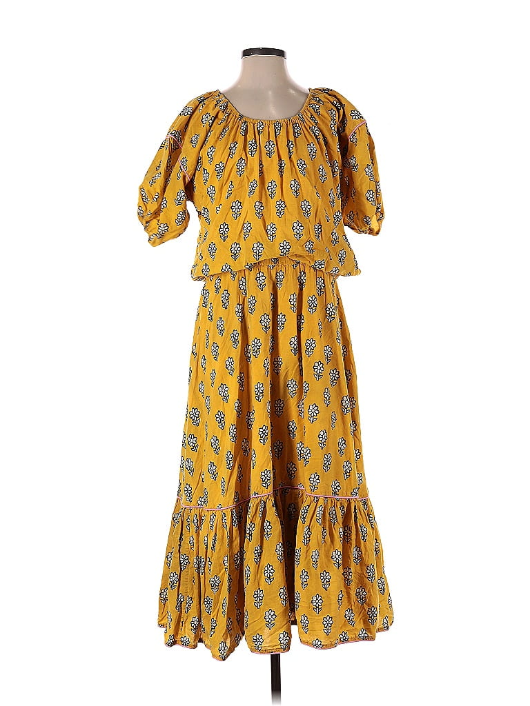 Rhode 100% Cotton Yellow Casual Dress Size M - 74% off | ThredUp