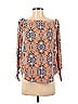 Veronica M. Print Orange 3/4 Sleeve Blouse Size S - photo 1