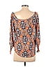 Veronica M. Print Orange 3/4 Sleeve Blouse Size S - photo 2