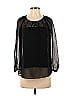Point Sur 100% Polyester Black 3/4 Sleeve Blouse Size XXS - photo 1