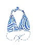 Aurelle Graphic Stripes Tie-dye Blue Swimsuit Top Size XL - photo 2