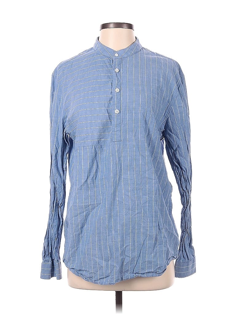 Kai-aakmann Blue Long Sleeve Button-Down Shirt Size S - photo 1