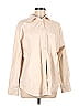 A New Day 100% Polyester Tan Long Sleeve Button-Down Shirt Size M - photo 1