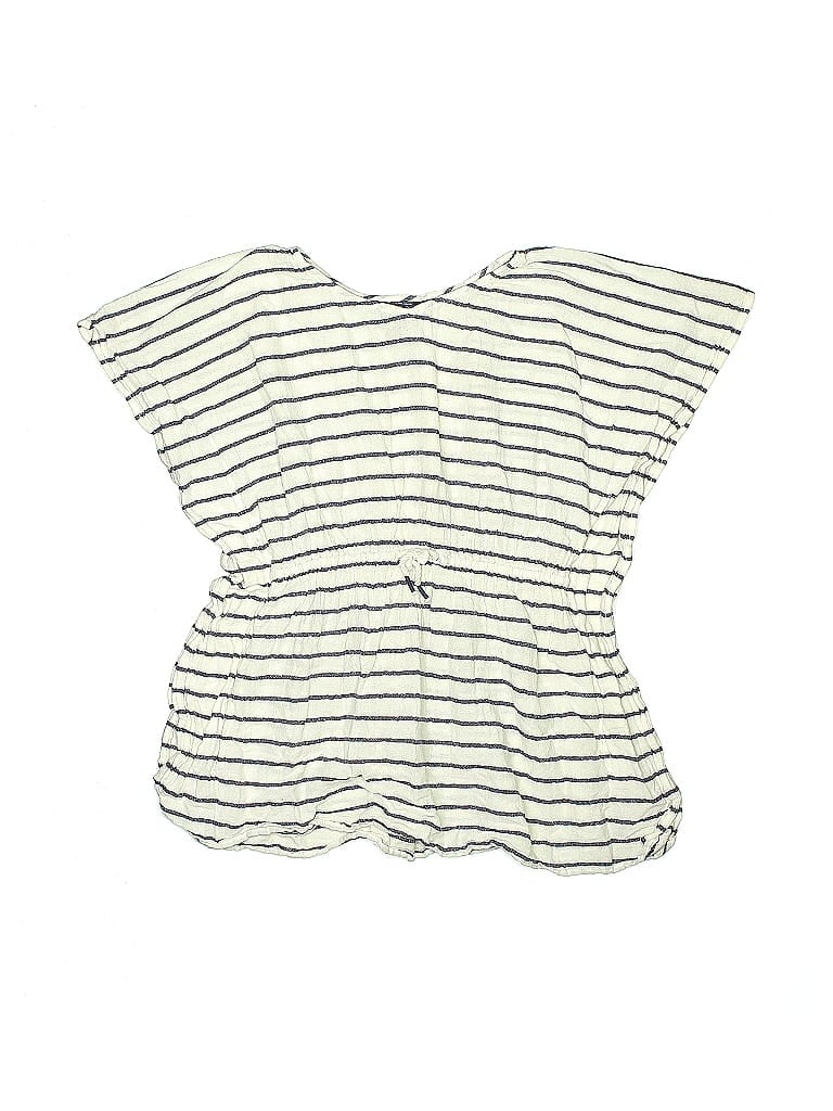 Pre-owned Polo By Ralph Lauren Kids' Short Sleeve Top Green Stripes Pattern Keyhole Neckline Tops