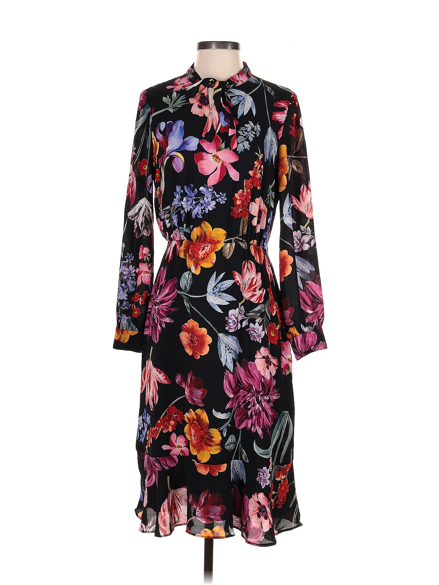 J.Crew 100% Polyester Floral Black Casual Dress Size 4 - 73% off | ThredUp