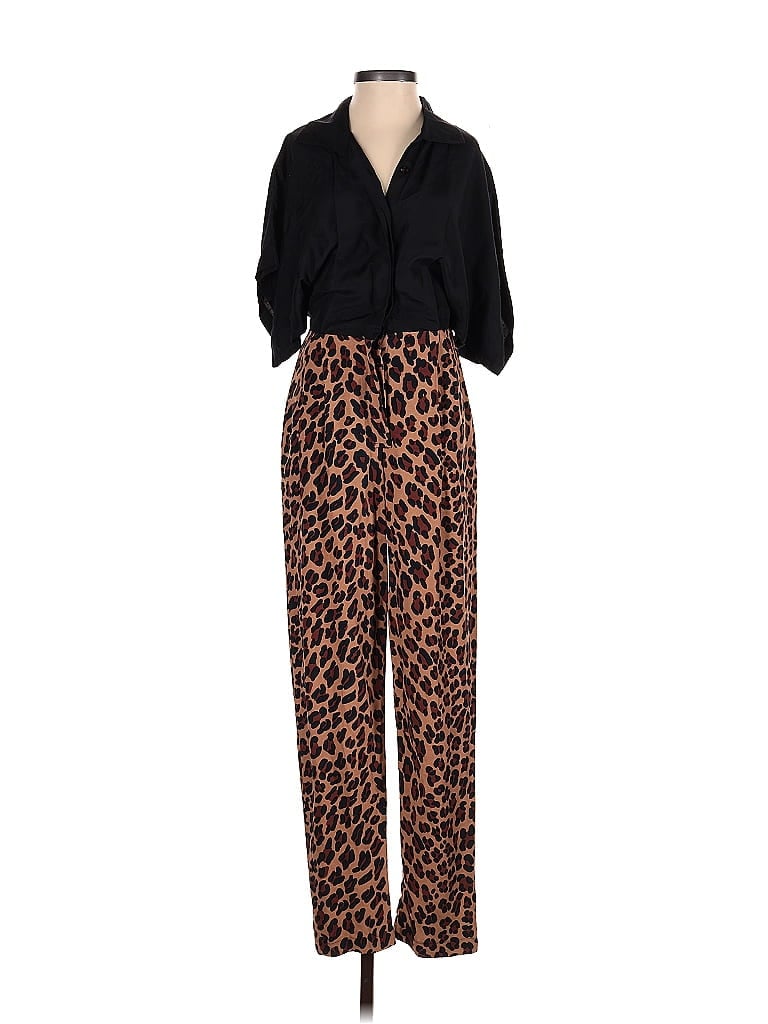 Norma Kamali Animal Print Black Jumpsuit Size 4 - photo 1