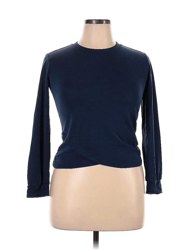 Athleta Girl Blue 3/4 Sleeve T-Shirt Size 14 - photo 1