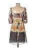 Fleurish 100% Polyester Paisley Brown Casual Dress Size S - photo 2