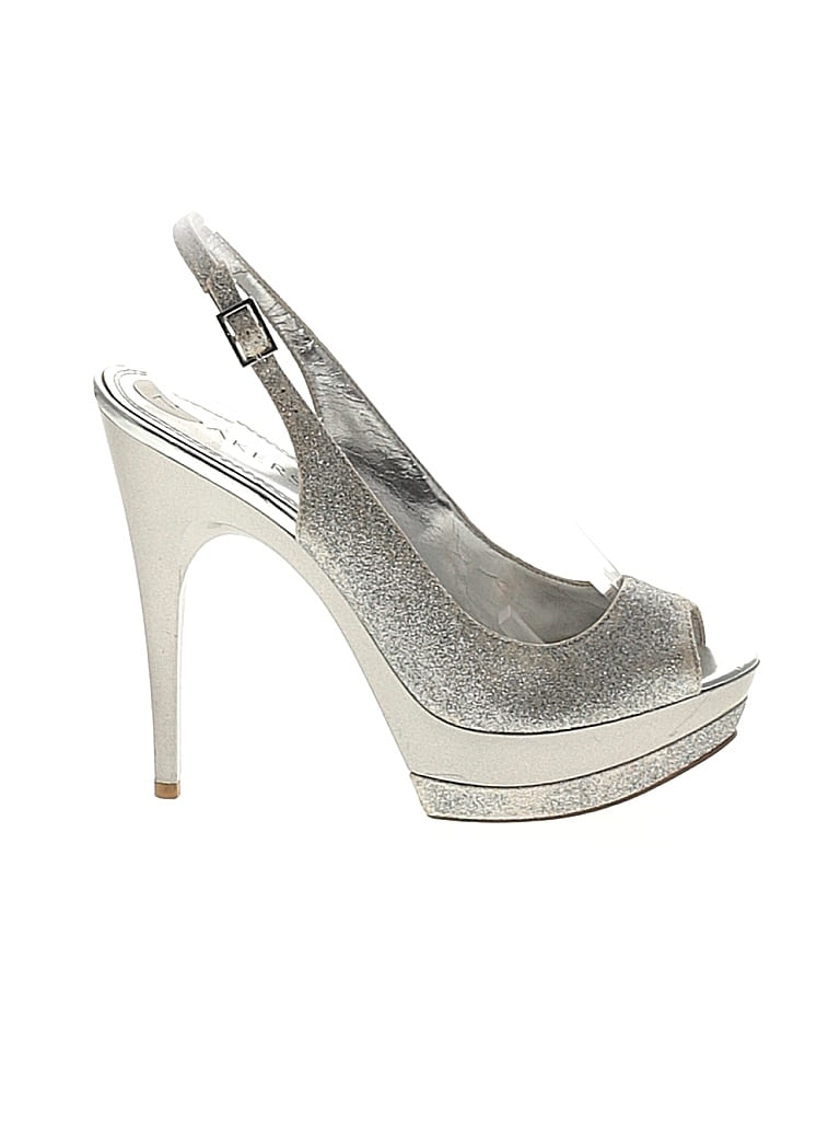 Bakers Metallic Silver Heels Size 7 1/2 - photo 1