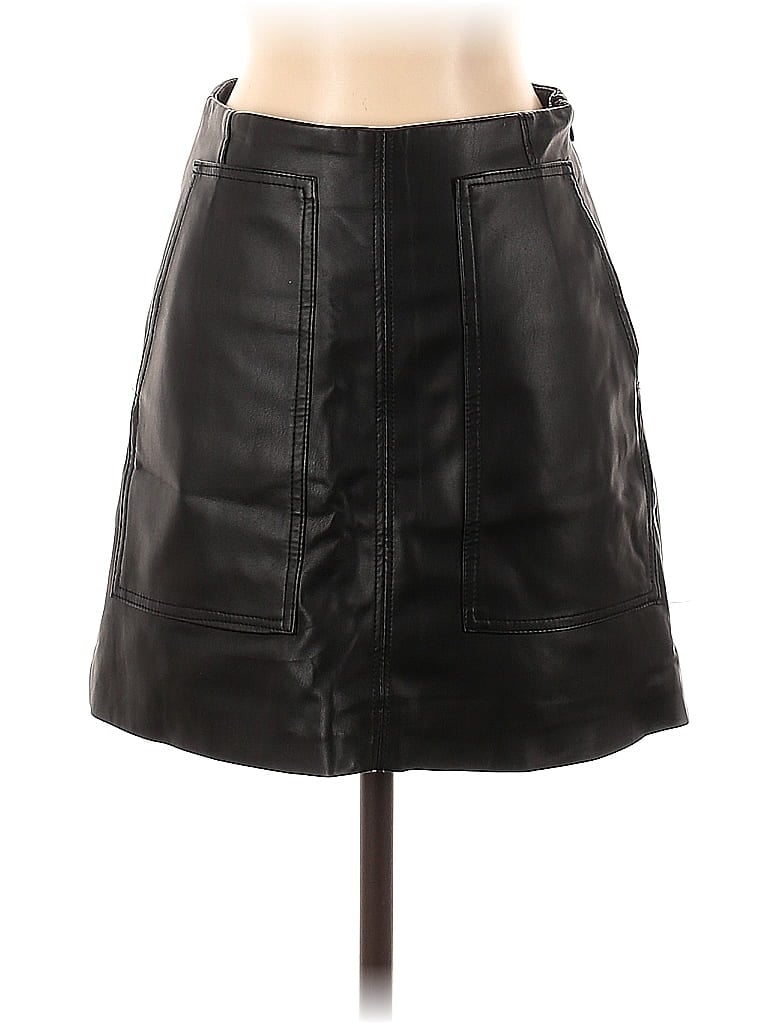 Pre-owned H&m Faux Leather Skirt