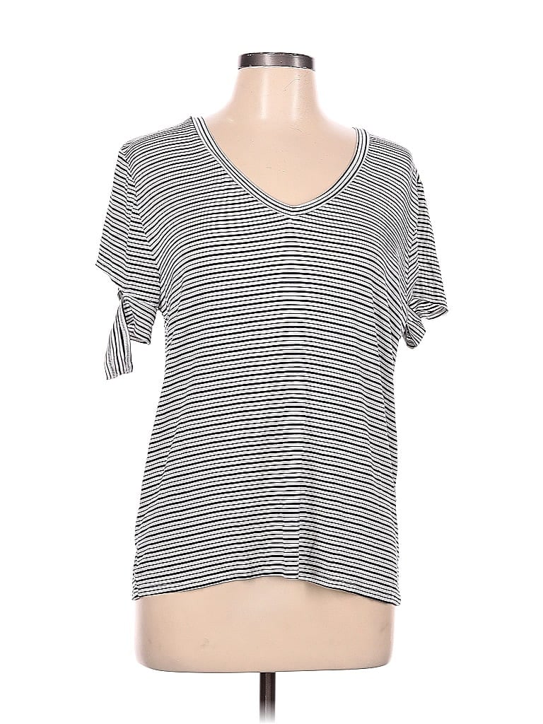Elan Stripes Gray Short Sleeve T-Shirt Size L - photo 1