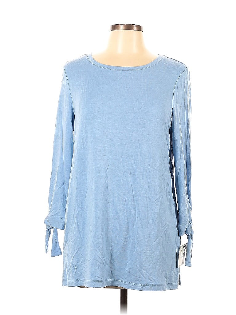 Click to view more detailed imagery on our partner's website Pre-owned Liz Claiborne Long Sleeve Top Blue Boatneck Tops