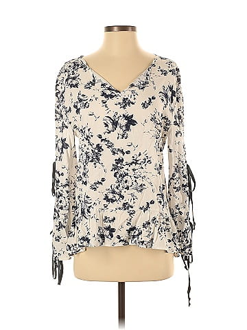 Morrison Grey 3/4 Sleeve Silk Top (view 1)