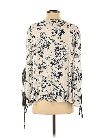 Morrison Grey 3/4 Sleeve Silk Top (view 2)