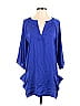 Zingara 100% Polyester Blue 3/4 Sleeve Blouse Size 1 - photo 1