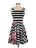 COWCOW Graphic Stripes Black Casual Dress Size S - photo 1