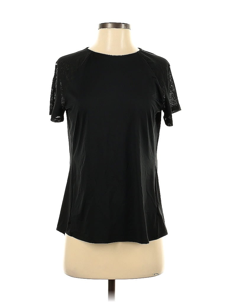 AVIA Pre-owned Short Sleeve Top Black Crew Neck Tops