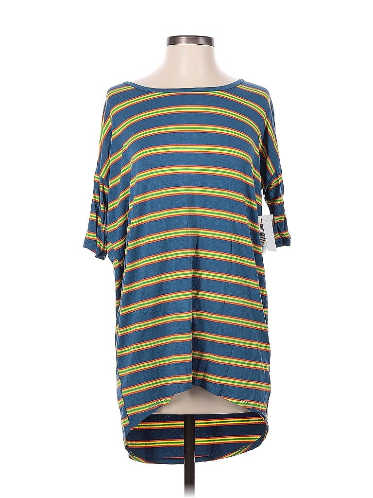 Lularoe 3/4 Sleeve Top Blue Boatneck Tops In Blue