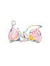 LA Hearts Floral Graphic Tropical Metallic Pink Swimsuit Top Size L - photo 1