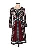 Max Studio 100% Polyester Argyle Graphic Burgundy Casual Dress Size XS - photo 1