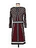 Max Studio 100% Polyester Argyle Graphic Burgundy Casual Dress Size XS - photo 2