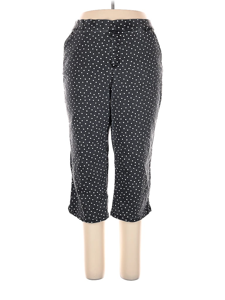 Intro Love Hearts Stars Polka Dots Gray Casual Pants Size 16 - photo 1