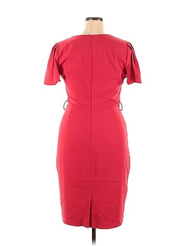 Badgley Mischka Red Flutter Sleeve Dress (view 2)