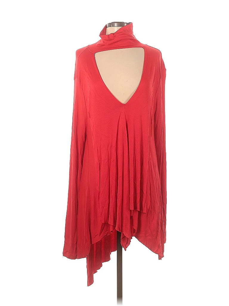 Pre-owned Free People Long Sleeve Blouse In Red