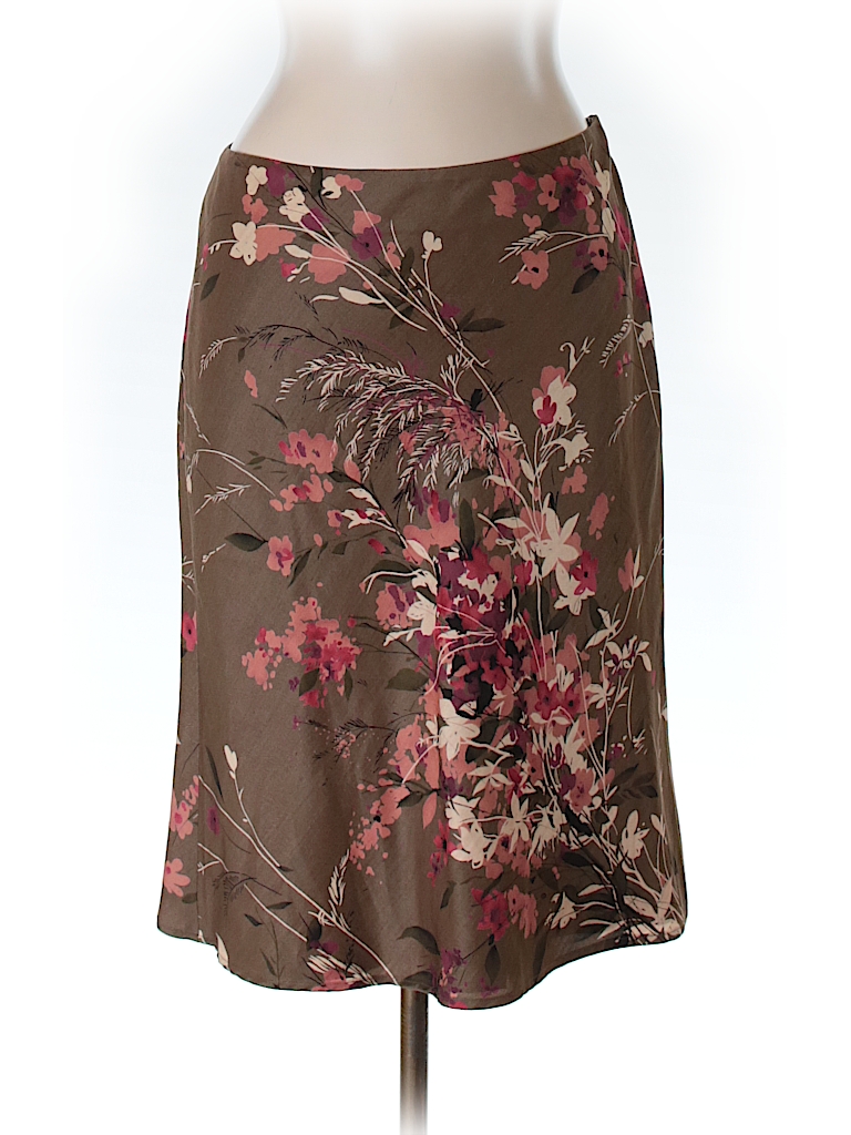 Ann Taylor LOFT Floral Brown Wool Skirt Size 10 - 76% off | thredUP