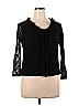 Christie & Jill 100% Nylon Black 3/4 Sleeve Top Size 1X - photo 1