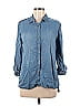 Buttons 100% Lyocell Blue 3/4 Sleeve Button-Down Shirt Size M - photo 1