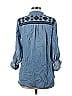 Buttons 100% Lyocell Blue 3/4 Sleeve Button-Down Shirt Size M - photo 2