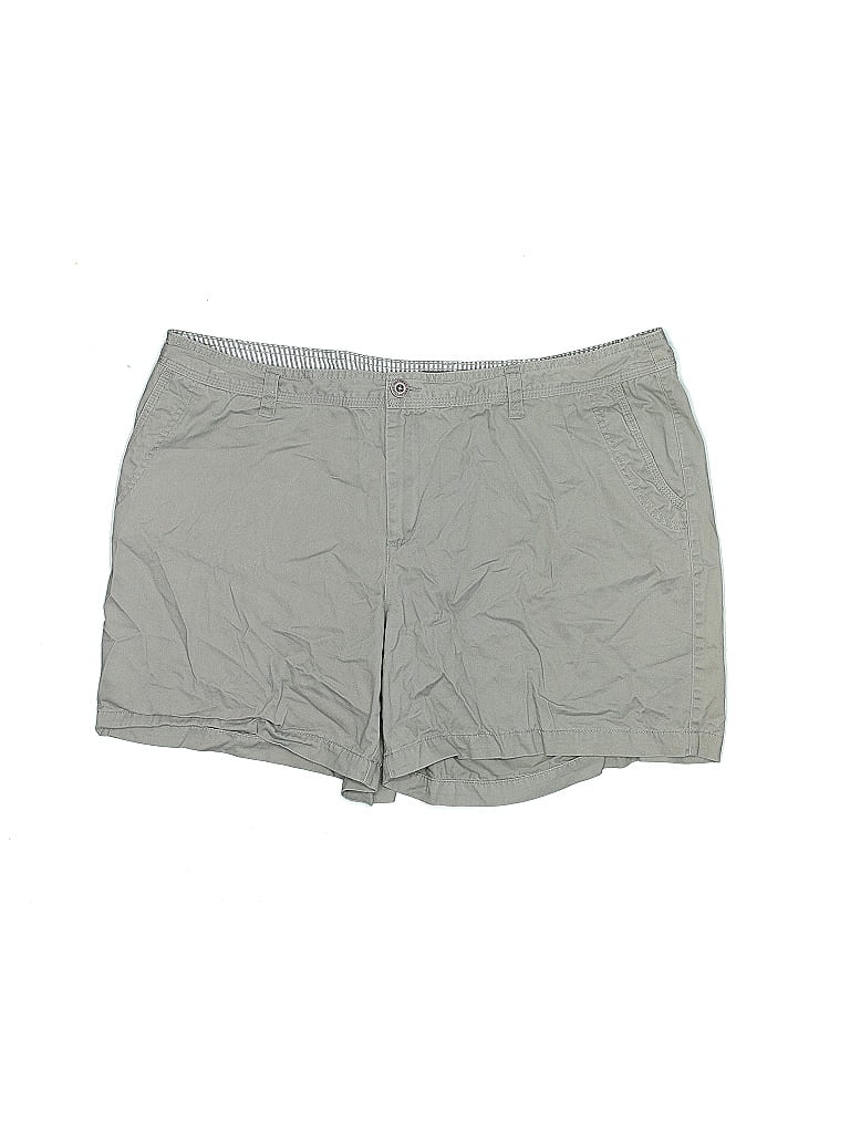 Natural Reflections 100% Cotton Solid Gray Khaki Shorts Size 20 - photo 1